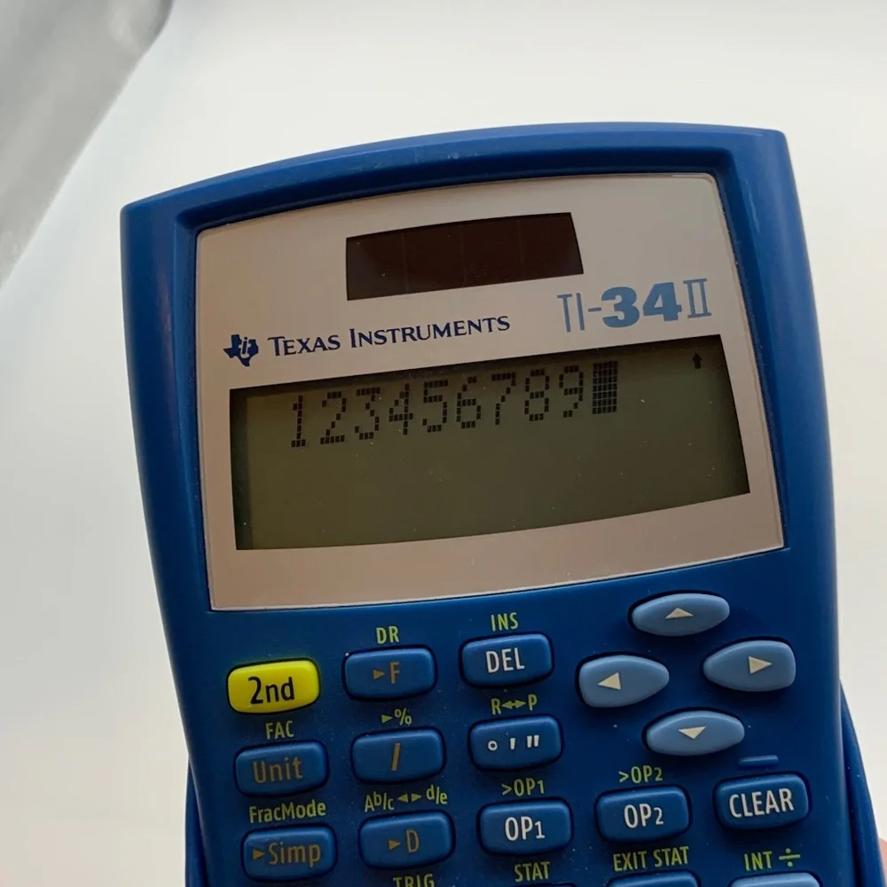 Texas Instruments TI-34 II Solar Math Scientific Calculator Blue with Cover - Picture 7 of 15